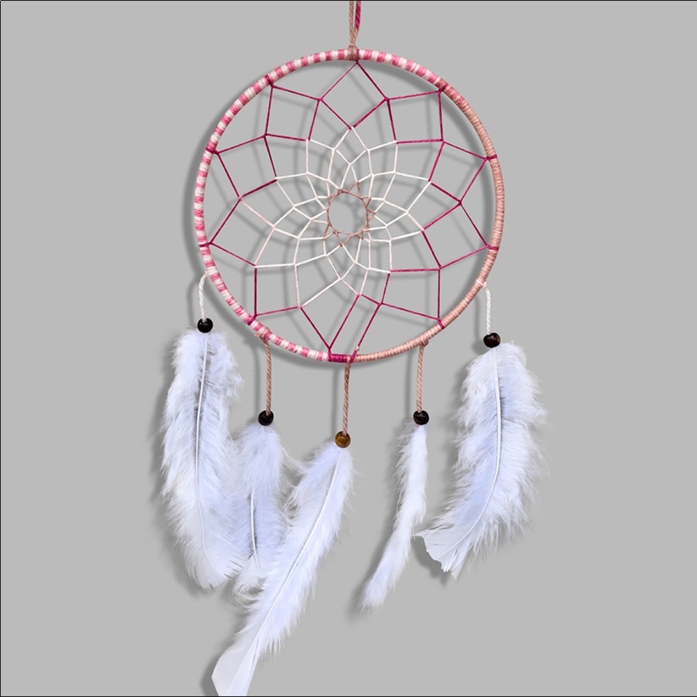 Handmade Pink and White Dreamcatcher